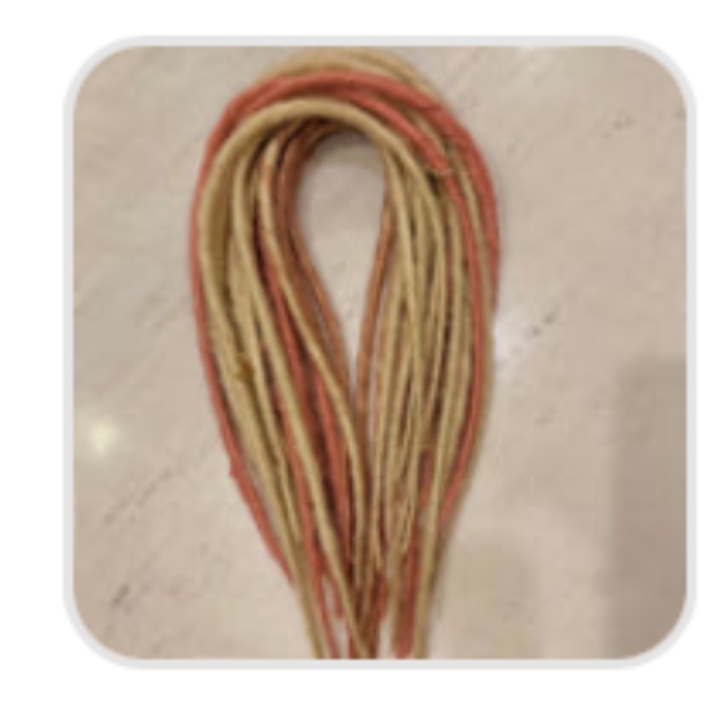 Dreadfull hippie brand dreadlock extensions. Short partial set. Blonde and pink.